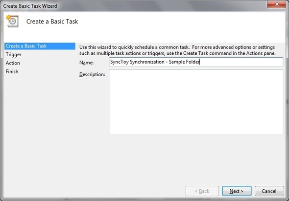 СинцТои: Мицрософтово једноставно решење за резервне копије и синхронизацију [Виндовс] Таск Сцхедулер Креирајте основно име задатка