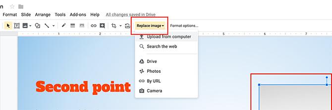 Како креирати презентацију Замените слику помоћу Гоогле презентација