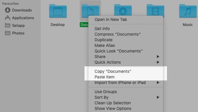 Копирајте и залепите опције у контекстни мени Финдер-а на Мацу