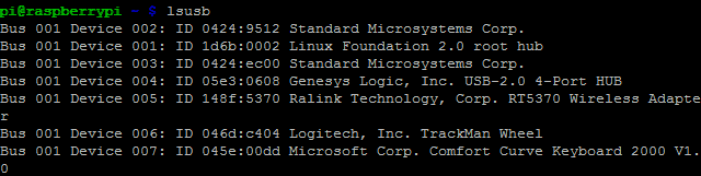 Користите лсусб да бисте сазнали о УСБ уређајима повезаним на Распберри Пи