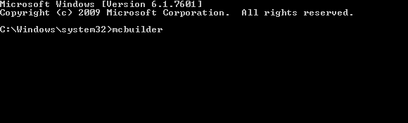 Покрените мцбуилдер у Виндовс 7 командној линији