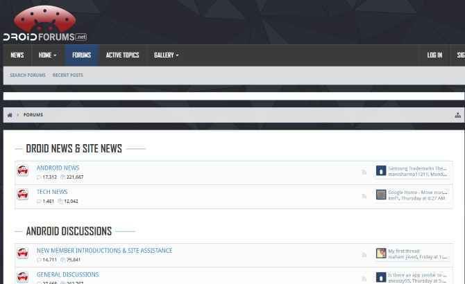 Испробајте овај Андроид форум, Дроид Форумс