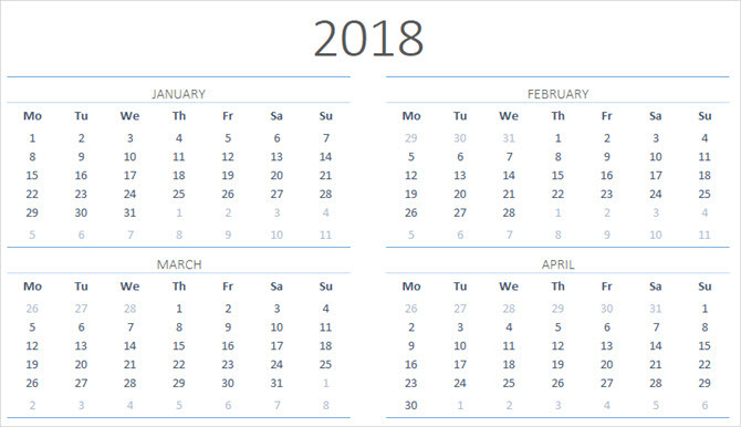 најбољи шаблон за Мицрософт Оффице календар