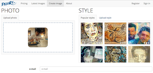 ДеепАрт је бесплатна веб апликација за претварање слика у уметничке слике