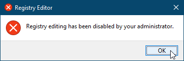 Уређивање регистра је онемогућено поруком вашег администратора у систему Виндовс 10