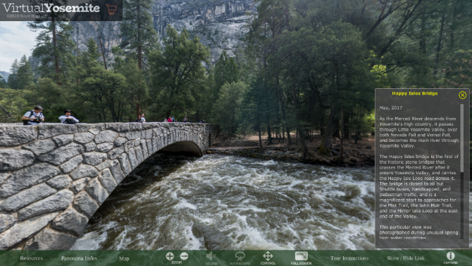 Виртуални Иосемите нуди панорамске снимке од 360 степени и аудио главних жаришта у националном парку