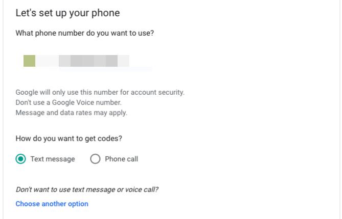 Додајте телефонски број током подешавања 2ФА за Гоогле налог