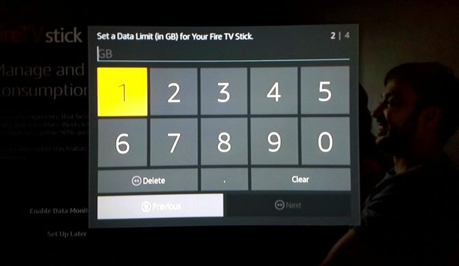 Постављање Амазон Фире ТВ Стицк-а: поставите ограничење података за Фире ТВ Стицк