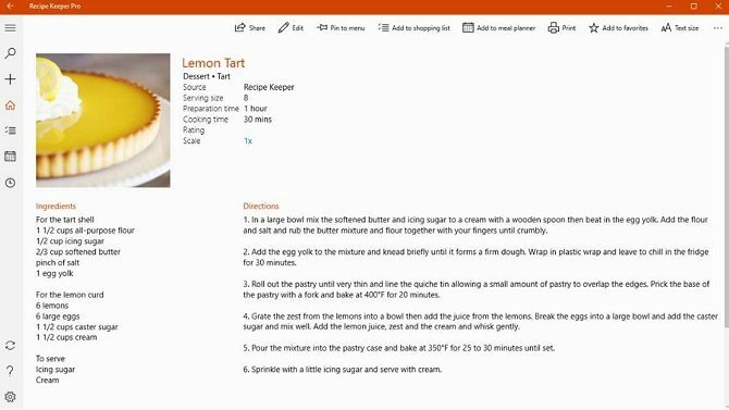 апликација за чување рецепата Виндовс 10