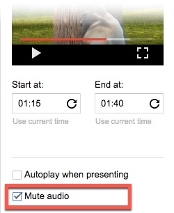 Искључивање звука на Гоогле презентацијама