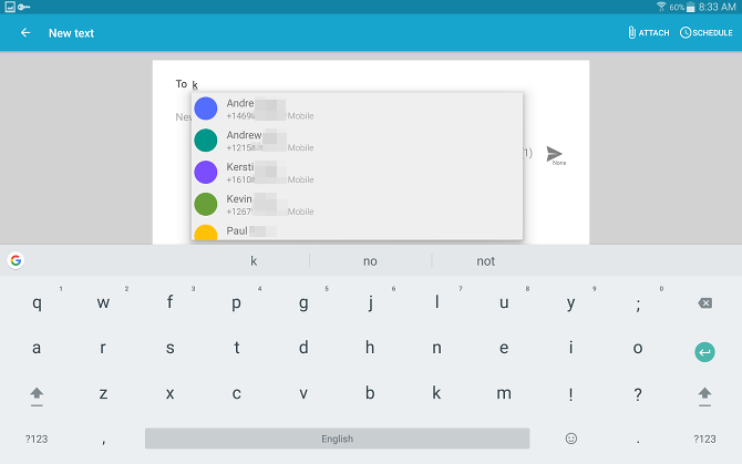 Како слати и примати текстуалне поруке на Андроид таблету Андроид таблета, представља нови текст
