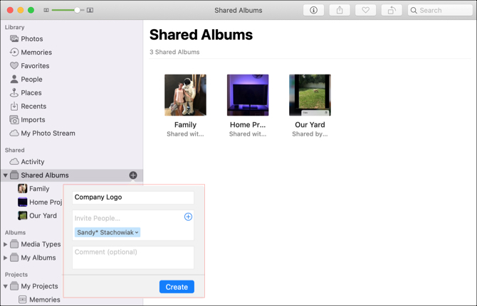 Мац Пхотос Креирајте заједнички албум