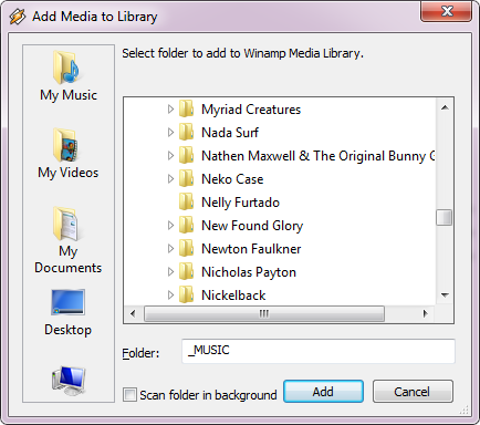 Винамп - Солид Медиа Плаиер који се истиче у управљању музичком колекцијом [Виндовс] Винамп Додајте медије у библиотеку